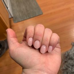 Powder gel rounded nails