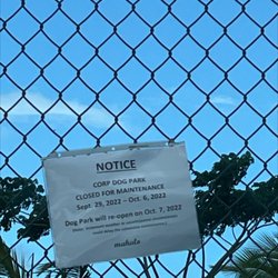 CORP Dog Park - Temporarily closed from Sept 29th-Oct 6th. Reopens on Oct 7th.
