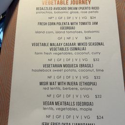 Vegetable Menu