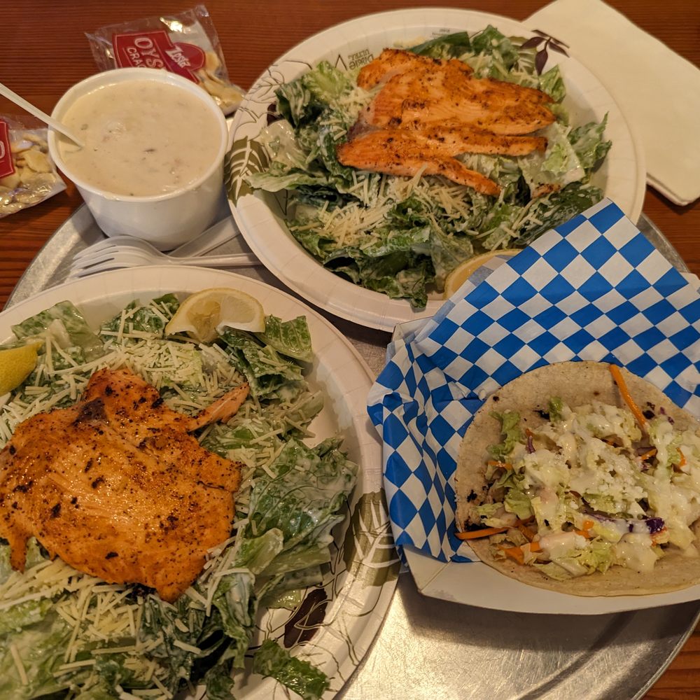 Caesar Salads with Salmon Caesar Salads with Salmon