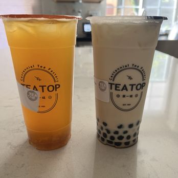 TeaTop - Peach tea & Signature Alpine Green Tea - Bubble Tea Near Me - Newark, California