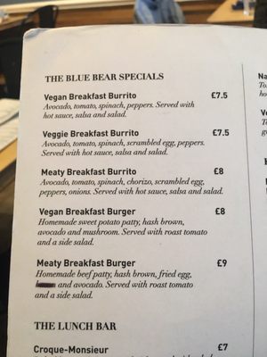 Menu photo 2 The Blue Bear Edinburgh, MLN Menu photo 2 The Blue Bear Edinburgh, MLN