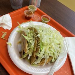 Rodolfo's Taco Shop - Three green chili taco special.