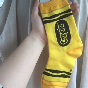 Crayola Experience - Yellow crayon socks! I got a yellow crayon t-shirt too - Amusement Parks Near Me - Easton, Pennsylvania