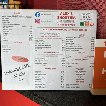 Alex’s Shorties - Breakfast & Brunch Near Me - Ridley Park, Pennsylvania Alex’s Shorties - Breakfast & Brunch Near Me - Ridley Park, Pennsylvania