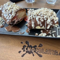 Chocolate bar with strawberries