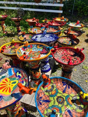 Beautiful bird baths and more! - All of these are hand crafted by some of the best artisans in Mexico. Years of practice to master their craft, these pieces of art are all made with love and passion for Mexico. They are meant to bring life to your home and joy to your heart. Come and take a look, let these wonderful art pieces captivate you.