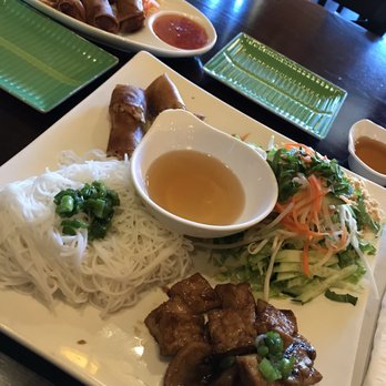 Lotus Leaf - L12. Vermicelli - Choice of two proteins (crab and shrimp egg rolls and tofu) - Vietnamese Near Me - San Leandro, California Lotus Leaf - L12. Vermicelli - Choice of two proteins (crab and shrimp egg rolls and tofu) - Vietnamese Near Me - San Leandro, California