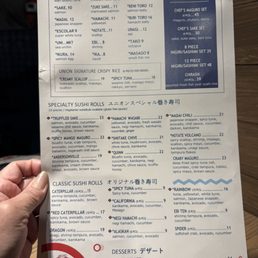 Nigiri, special rolls and chef's choice