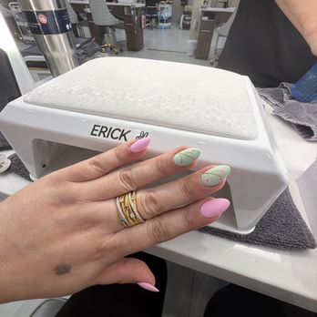 Venetian Nail Lounge - Mayte pink with cherry blossoms. - Nail Salons Near Me - Moreno Valley, California Venetian Nail Lounge - Mayte pink with cherry blossoms. - Nail Salons Near Me - Moreno Valley, California