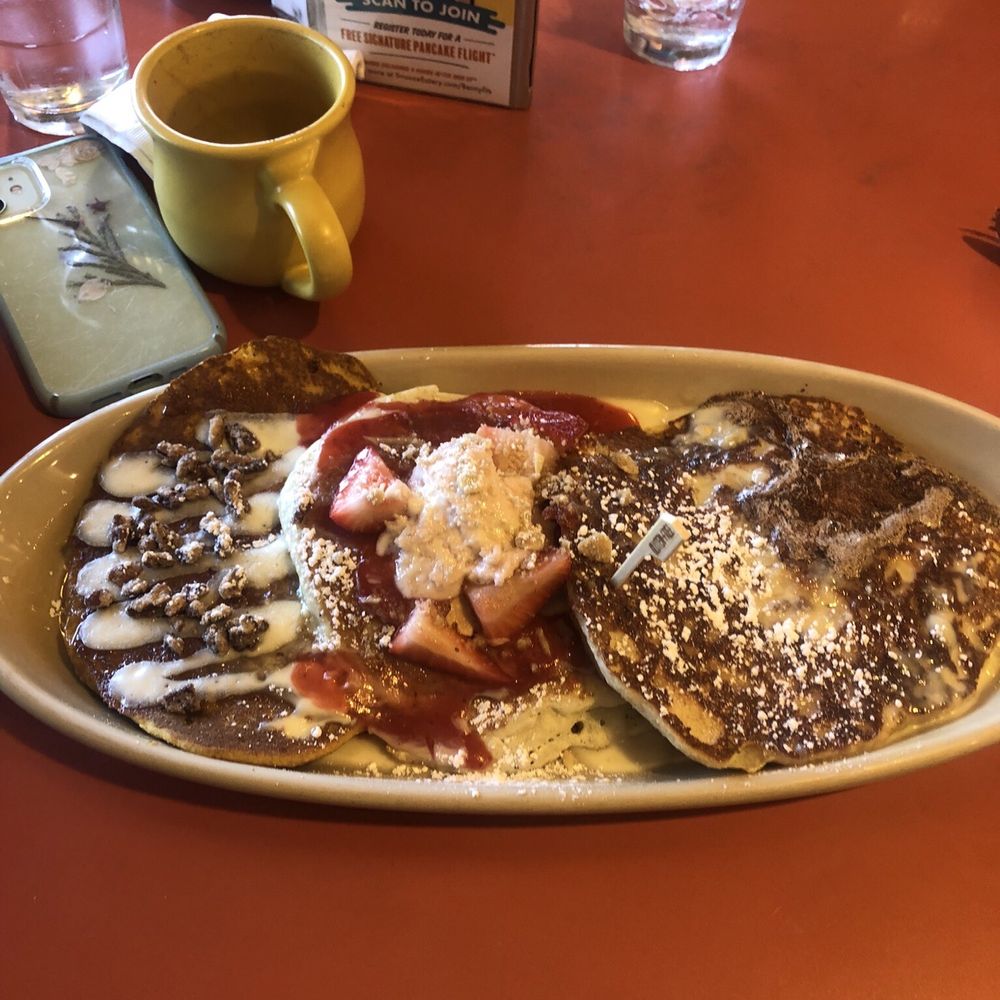 Snooze, an A.M. Eatery - Gf Pancake Flight Customized - Breakfast & Brunch Near Me - Westminster, Colorado Snooze, an A.M. Eatery - Gf Pancake Flight Customized - Breakfast & Brunch Near Me - Westminster, Colorado