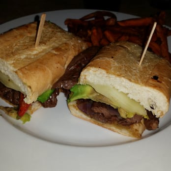 Lemmo's Grill - Skirt steak sandwich w sweet potato fries and avocado. - New American Near Me - Moorpark, California Lemmo's Grill - Skirt steak sandwich w sweet potato fries and avocado. - New American Near Me - Moorpark, California
