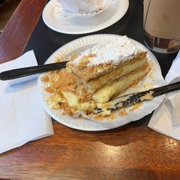 a piece of cake on a plate