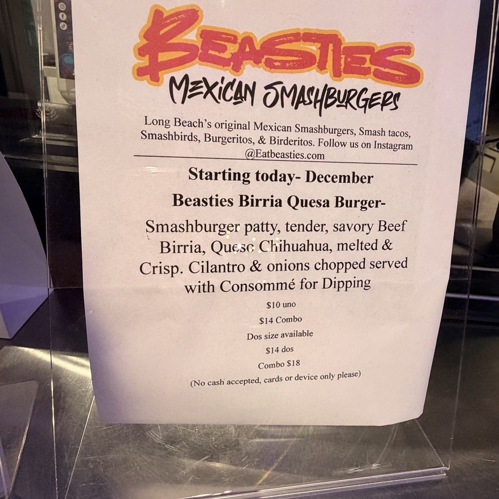 Beasties - Now offering: Beasties Birria Quesa Burger. @ojbaylen - Mexican Near Me - Long Beach, California Beasties - Now offering: Beasties Birria Quesa Burger. @ojbaylen - Mexican Near Me - Long Beach, California