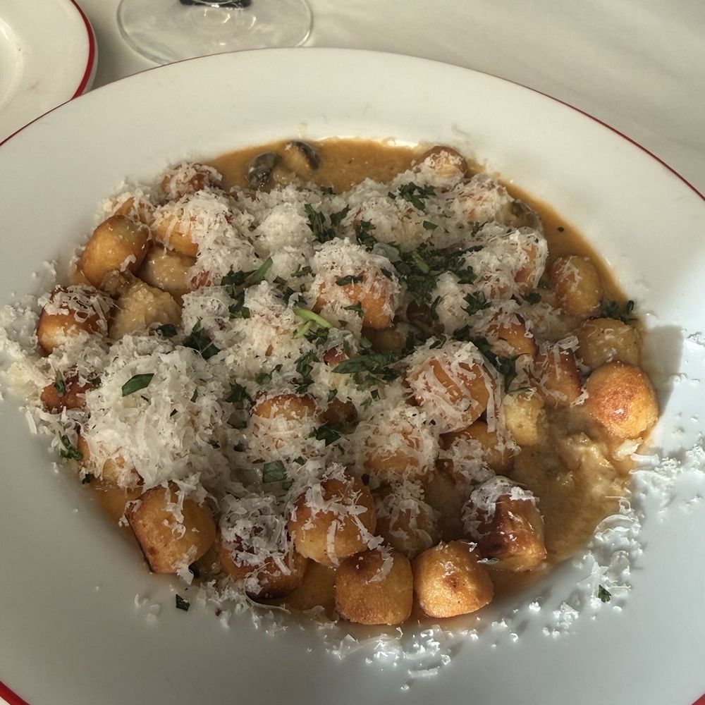 Le Parisien - Gnocchi made with flour not potato! Toasted and delicious. - French Near Me - Oklahoma City, Oklahoma Le Parisien - Gnocchi made with flour not potato! Toasted and delicious. - French Near Me - Oklahoma City, Oklahoma