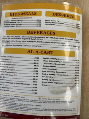 Menu photo 2 Gritz Cafe Las Vegas, NV