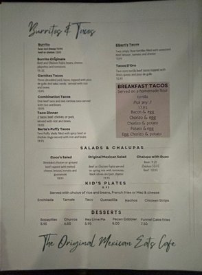 Menu photo 3 The Original Mexican Eats Cafe - Del Norte Fort Worth, TX Menu photo 3 The Original Mexican Eats Cafe - Del Norte Fort Worth, TX