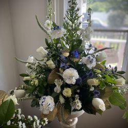 Everlasting Garden - Church Flowers in Blue & Gold for the Men