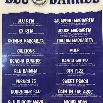 Blu Barrel Bar & Grill - Drink menu - Bars Near Me - Abilene, Texas Blu Barrel Bar & Grill - Drink menu - Bars Near Me - Abilene, Texas