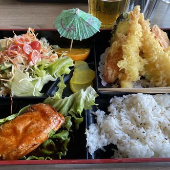 Izakaya Tenko - Bento box 4. Salmon Teriyaki Mixed Tempura - Japanese Near Me - Lake Forest, California Izakaya Tenko - Bento box 4. Salmon Teriyaki Mixed Tempura - Japanese Near Me - Lake Forest, California
