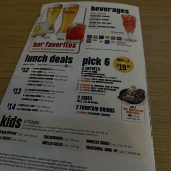 Buffalo Wild Wings - drink menu - Chicken Wings Near Me - Columbia, South Carolina