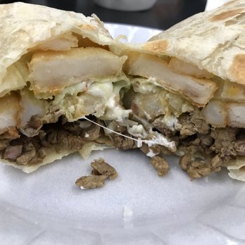 La Cocina - Cross section of California burrito - Mexican Near Me - Ramona, California