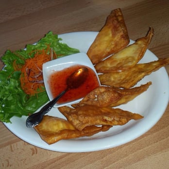 Thai Wok Kitchen - Moon Crab-Cream cheese, crab meat, & green onion filled fried wonton shells w/sweet chili sauce... - Thai Near Me - Vancouver, Washington Thai Wok Kitchen - Moon Crab-Cream cheese, crab meat, & green onion filled fried wonton shells w/sweet chili sauce... - Thai Near Me - Vancouver, Washington