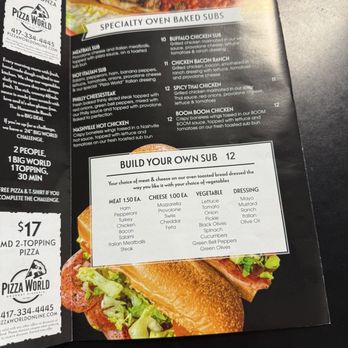 Pizza World - Menu as of 1/2025 - Pizza Near Me - Branson, Missouri Pizza World - Menu as of 1/2025 - Pizza Near Me - Branson, Missouri