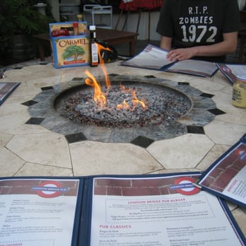 London Bridge Pub - warm fire outside - British Near Me - Monterey, California