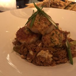 Scallops with blue crab fried rice Scallops with blue crab fried rice