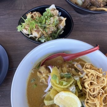 Soi 30th - Khao Soi with chicken, spicy wontons, and drunken noodles - Thai Near Me - San Diego, California Soi 30th - Khao Soi with chicken, spicy wontons, and drunken noodles - Thai Near Me - San Diego, California