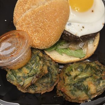 K Grill Korean BBQ - Bulgogi Burger with chive pancakes - Korean Near Me - Schaumburg, Illinois K Grill Korean BBQ - Bulgogi Burger with chive pancakes - Korean Near Me - Schaumburg, Illinois