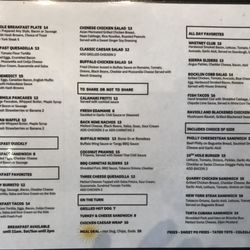 Pyramid Bar & Grill - Menu: November 2024