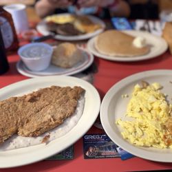 Chicken steak and eggs