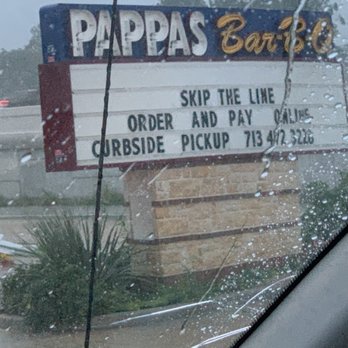 Pappas Bar-B-Q - There are no indications on the sign stating: "Curbside pick-up" not offered on rainy days. Please tell me am I missing words on this sign? - Barbeque Near Me - Pasadena, Texas Pappas Bar-B-Q - There are no indications on the sign stating: "Curbside pick-up" not offered on rainy days. Please tell me am I missing words on this sign? - Barbeque Near Me - Pasadena, Texas