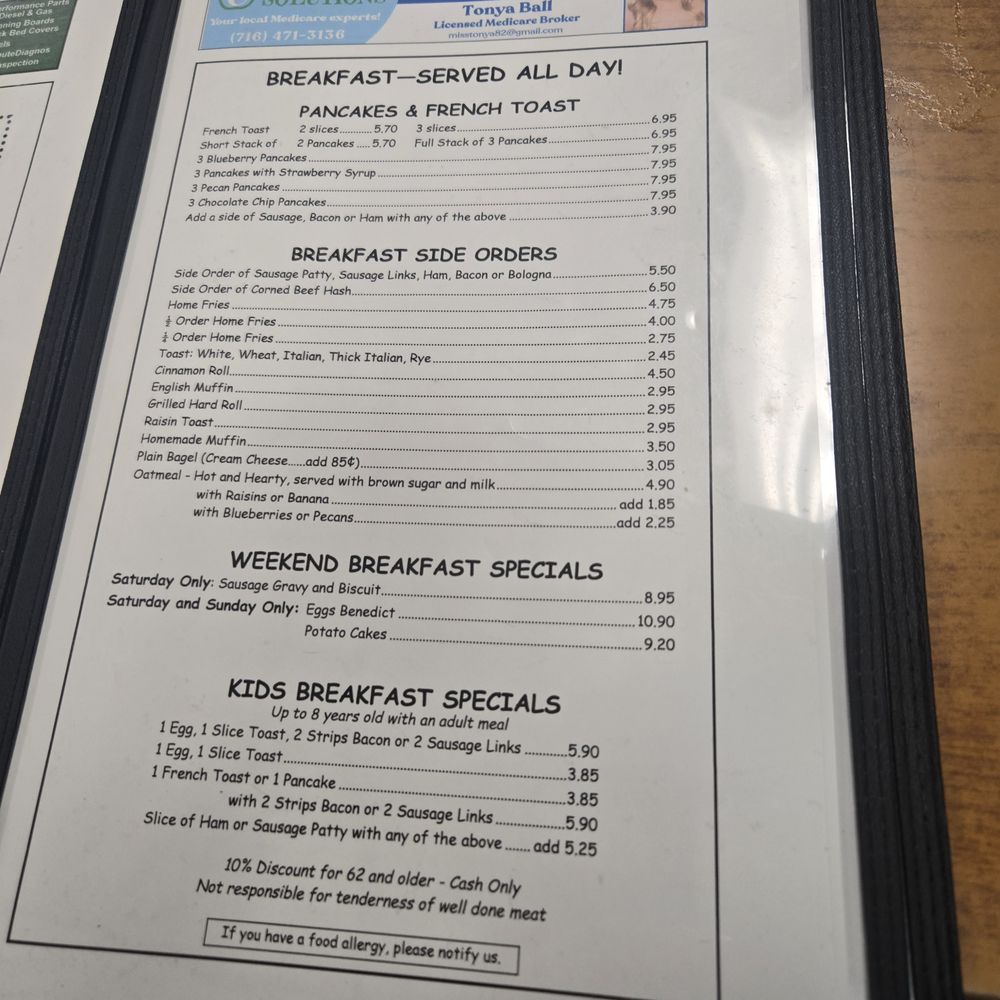 La Ports Pine Restaurant - menu 1 - New American Near Me - Lockport, New York