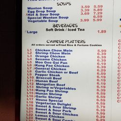 Chopsticks D'lite - Menu