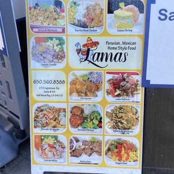 Lamas - Sandwich board - Mexican Near Me - Half Moon Bay, California Lamas - Sandwich board - Mexican Near Me - Half Moon Bay, California