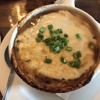 The Library Restaurant & Pub - French onion soup extra cheese - Steakhouses Near Me - Indianapolis, Indiana The Library Restaurant & Pub - French onion soup extra cheese - Steakhouses Near Me - Indianapolis, Indiana