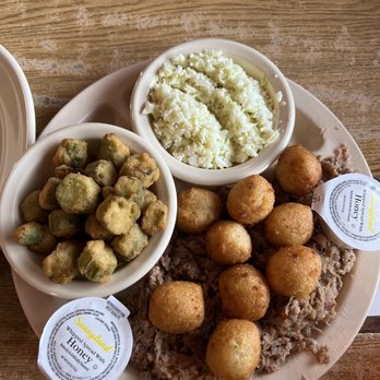 Hursey's Bar-B-Q - Large chopped BBQ plate with Fried Okra - Barbeque Near Me - Burlington, North Carolina Hursey's Bar-B-Q - Large chopped BBQ plate with Fried Okra - Barbeque Near Me - Burlington, North Carolina