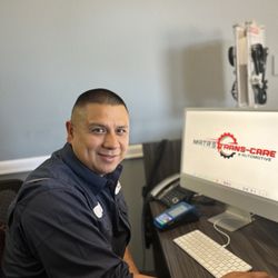 Mata's Trans Care And Automotive - Ivan Mata at the counter.