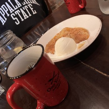 Over Yonder - Homemade peach cobbler, buttermilk ice cream, Bald Guy coffee - Southern Near Me - Sugar Grove, North Carolina