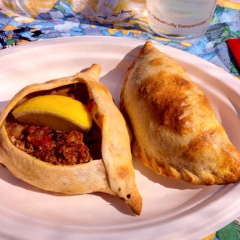 Pablo's Corner - Arabes empanada (left) and Criollas empanada (right). - Latin American Near Me - Bandon, Oregon