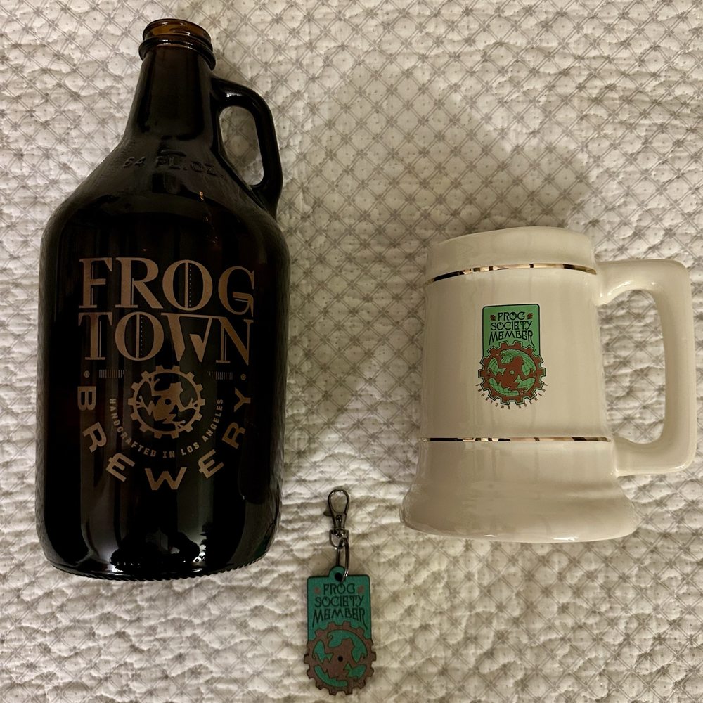 Frogtown Brewery - Some of the great swag Frog Society members receive with their membership. - Breweries Near Me - Los Angeles, California Frogtown Brewery - Some of the great swag Frog Society members receive with their membership. - Breweries Near Me - Los Angeles, California