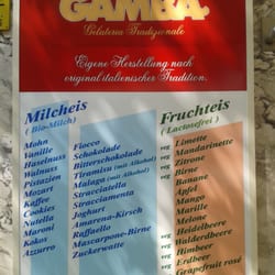 Gelateria Gamba - Eissorten
