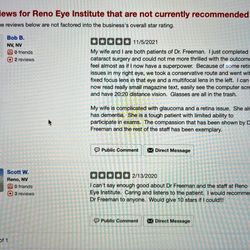 Reno Eye Institute - 5 STAR REVIEWS - two that are "hidden" by Yelp!
