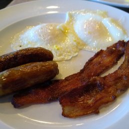 bacon, eggs, and sausage