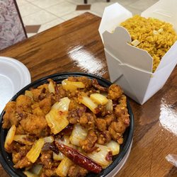 Hot Wok Express - Large dry chili chicken with chicken fried rice