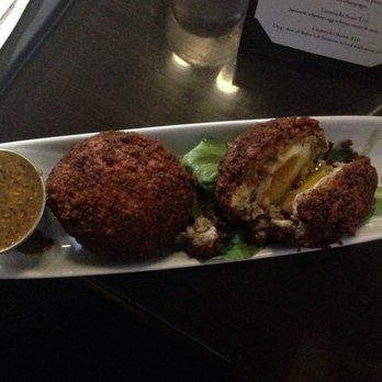 Limericks Tavern - Scotch egg with mustard sauce - New American Near Me - Alhambra, California