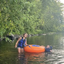 Chamberlain Canoes - Girls stoping for a swim